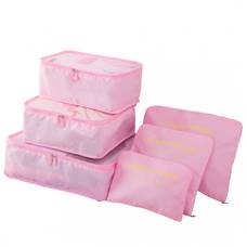 Дорожные органайзеры (набор из 6 шт.), розовый